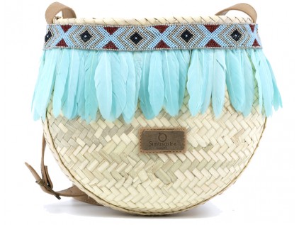 BOLSO BANDOLERA PEQUEÑA CON PLUMAS INDIAN